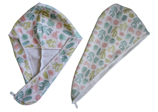 Quick-dry hair wraps - Succulents