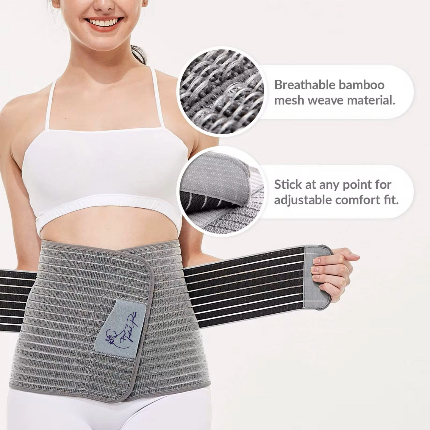 Bamboo Charcoal Belly Band by Twisted Plum for postpartum recovery.