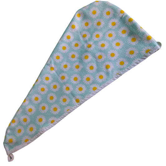 Quick-dry hair wrap - Blue Daisies