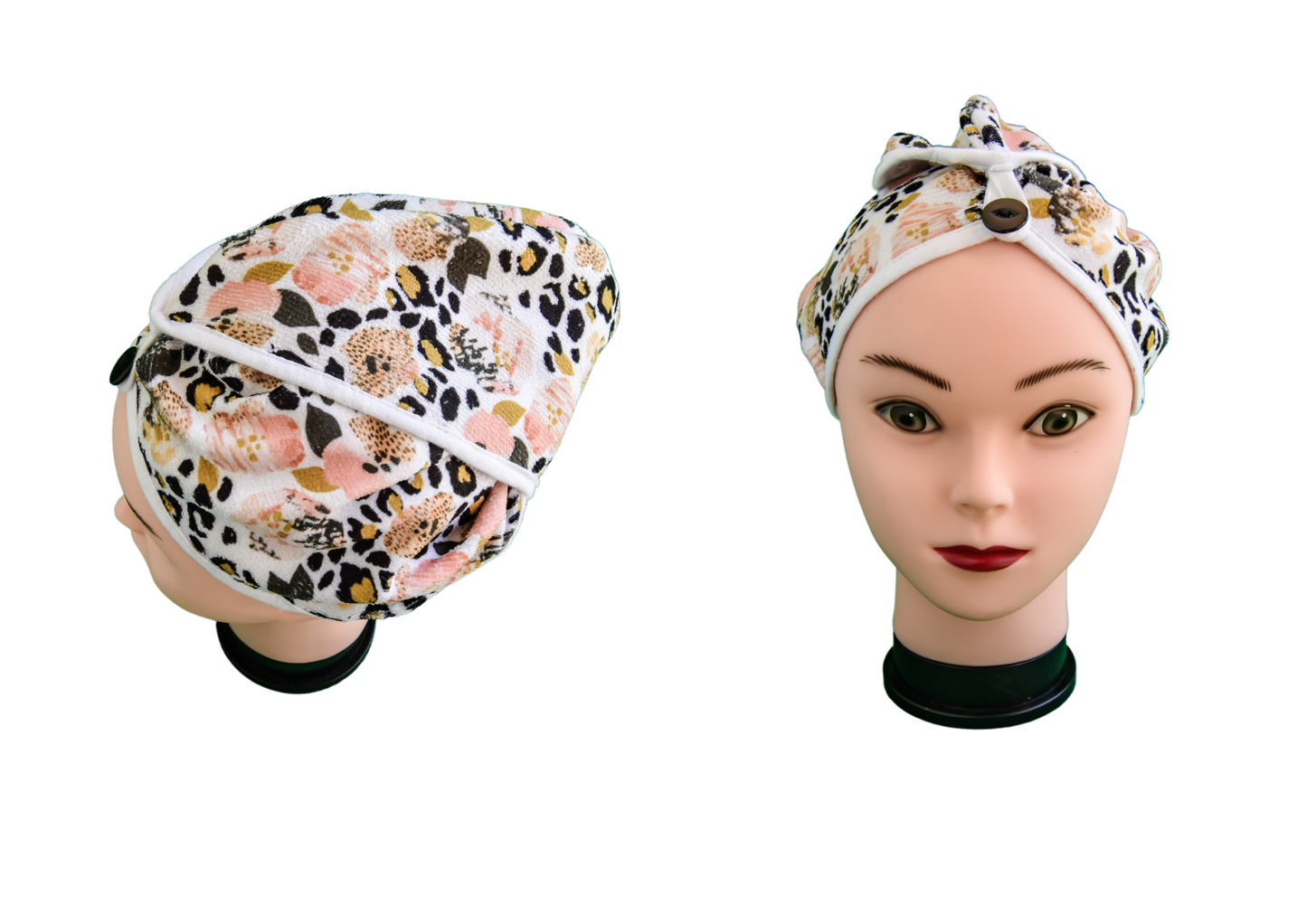 Quick-dry hair wrap - Pink Leopard