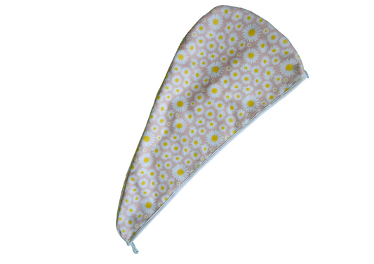 Quick-dry hair wrap - Pink Daisies