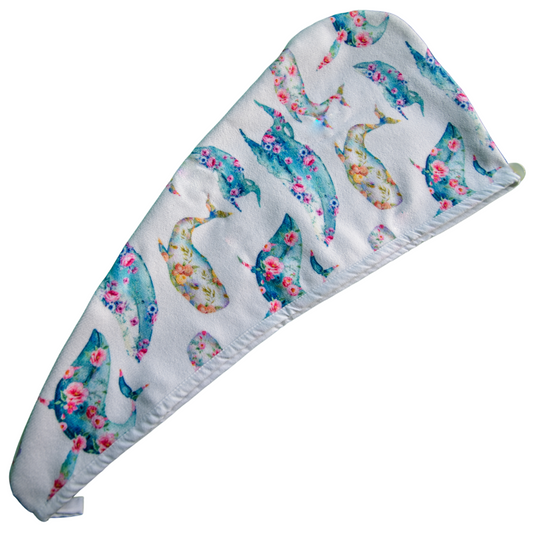 Quick-dry hair wrap - Whale Tale
