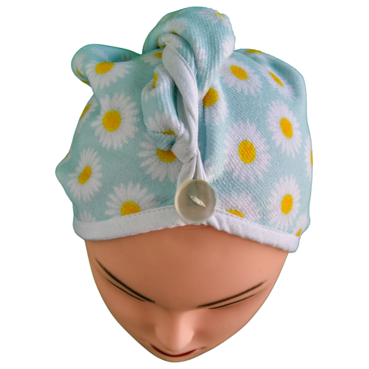 Quick-dry hair wrap - Blue Daisies