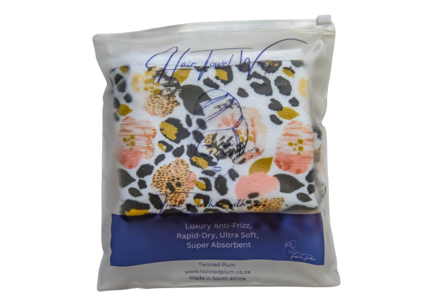 Quick-dry hair wrap - Pink Leopard