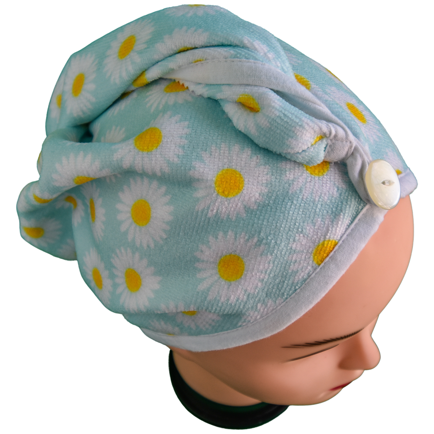 Quick-dry hair wrap - Blue Daisies