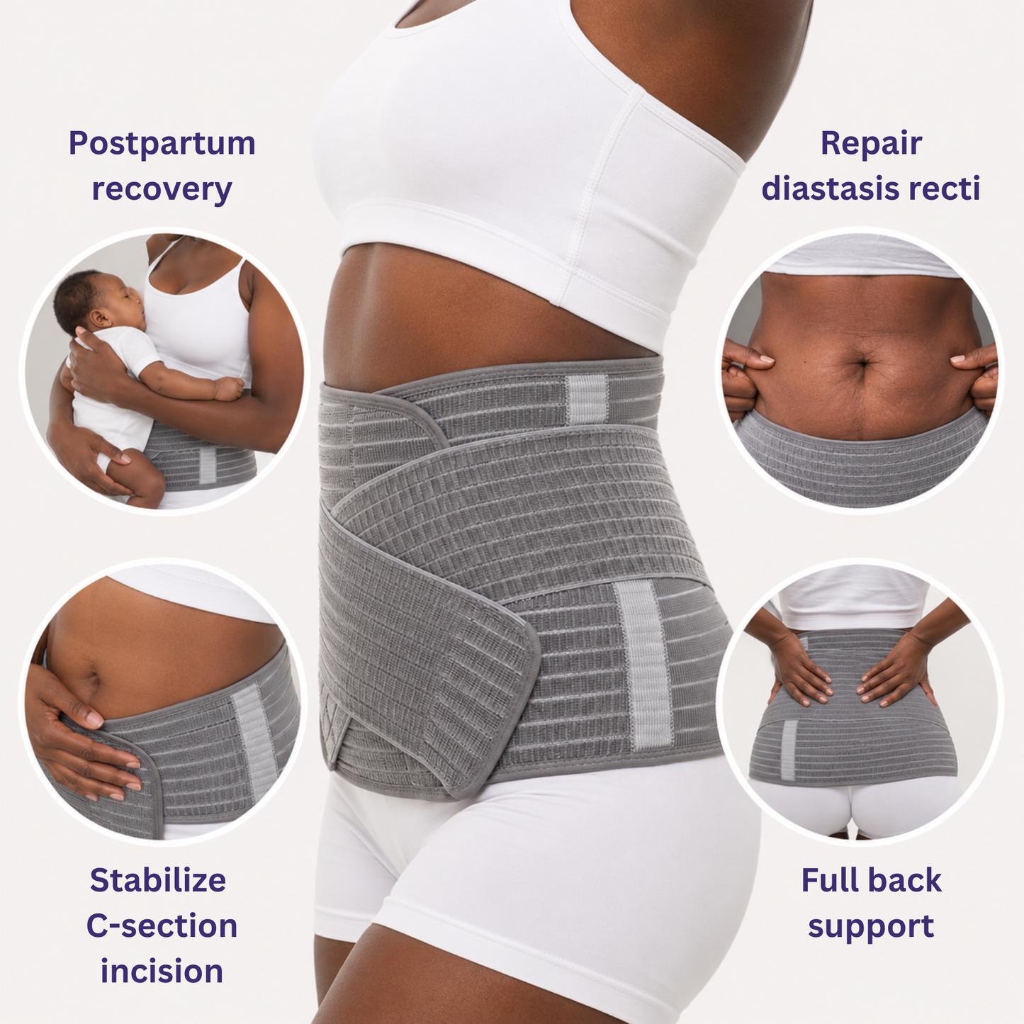 Bamboo Charcoal Belly Band - Twisted Plum
